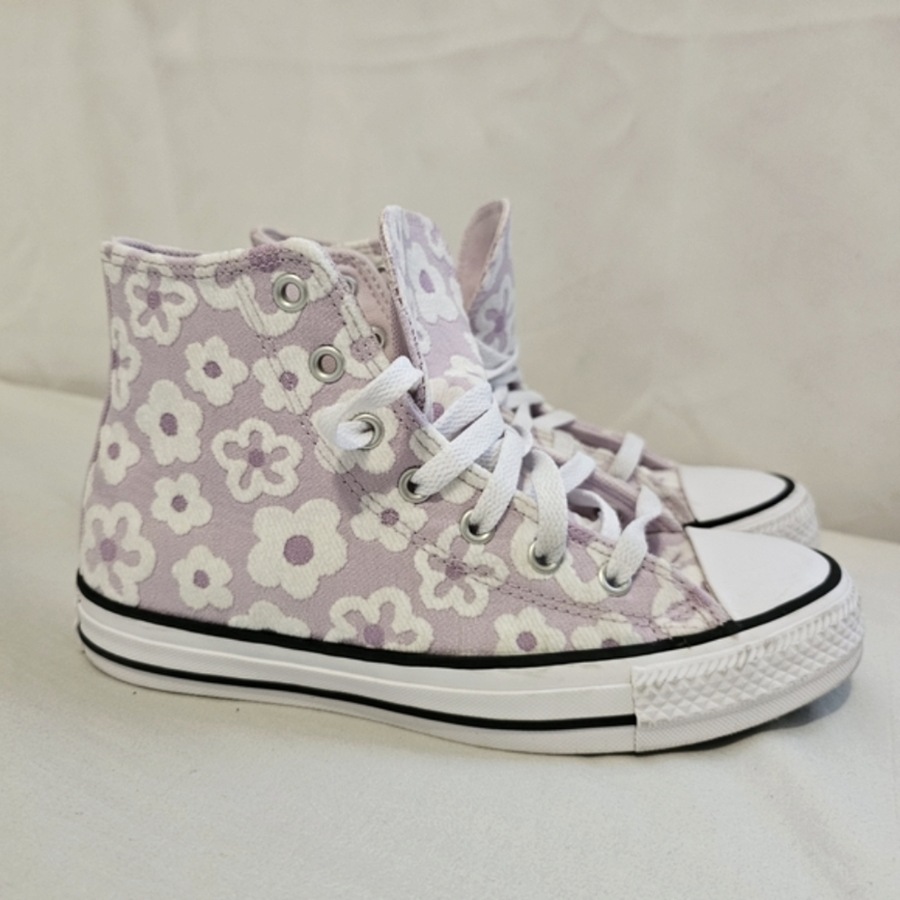 Converse Pink Floral High-Top Sneakers